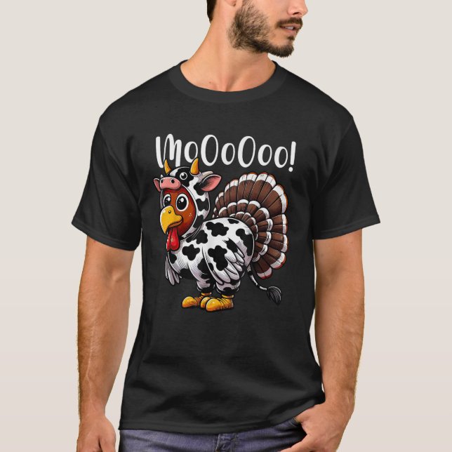 Turkiet Moo Cow Costume Funny Thanksgiving T Shirt (Framsida)