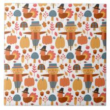 Turkiet och Fågelskrämma Thanksgiving Mönster