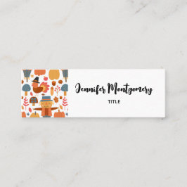 Turkiet och Fågelskrämma Thanksgiving Mönster Mini Visitkort