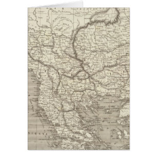 Turkiet och Grekland karta Hälsningskort