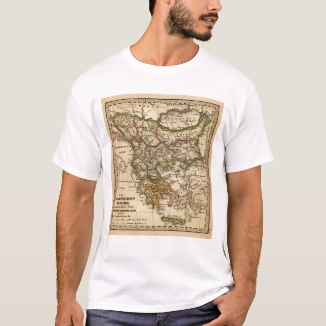Turkiet och Grekland karta T-shirt (Framsida)