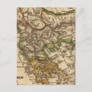 Turkiet och Grekland Karta Vykort