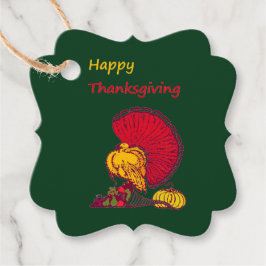 Turkiet och grönten happy thanksgiving gåvor etiketter