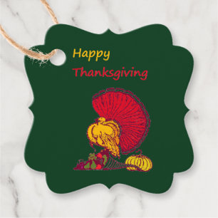 Turkiet och grönten happy thanksgiving gåvor etiketter