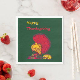 Turkiet och grönten happy thanksgiving pappersservett