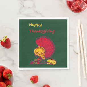 Turkiet och grönten happy thanksgiving pappersservett