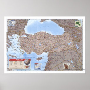 Turkiet och Mellan östern Karta 2002 Poster