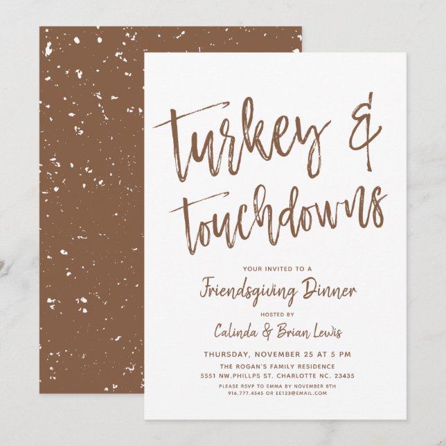 Turkiet och pedofiler | Friendsgiving Party Brown Inbjudningar (Fram/baksida)