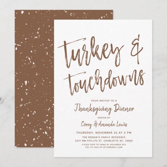 Turkiet och pedofiler | Thanksgiving Party Brown Inbjudningar (Fram/baksida)