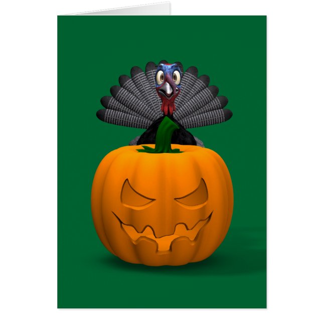 Turkiet och Pumpkin Hälsningskort (Framsidan)