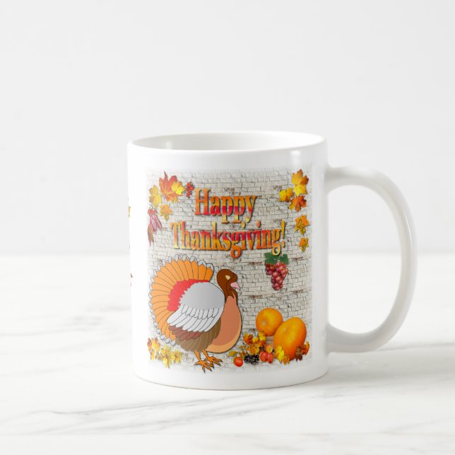 Turkiet och pumpor ~ Thanksgiving mugg (Höger)