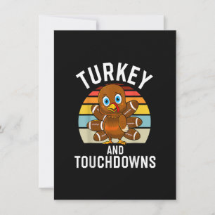 Turkiet och Thanksgivingen Touchdowns Football Man Inbjudningar