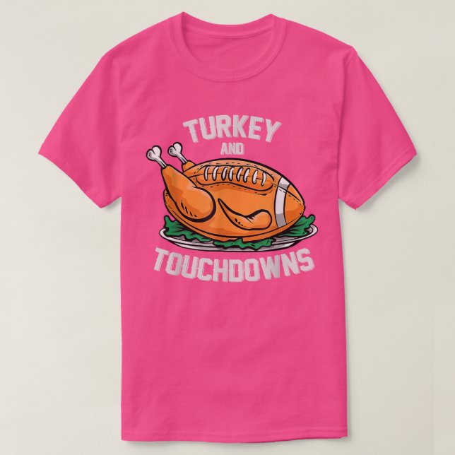 Turkiet och Thanksgivingen Touchdowns-programmet T Shirt (Design framsida)