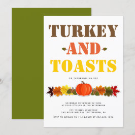 Turkiet och tost fet typografi Friendsgiving Inbjudningar