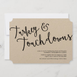 Turkiet och Touchdown Thanksgiving Middag Inbjudan