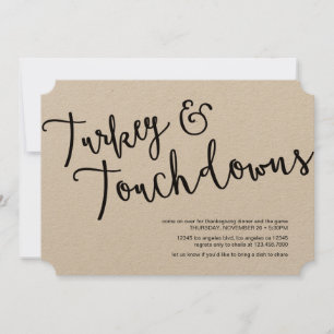 Turkiet och Touchdown Thanksgiving Middag Inbjudan