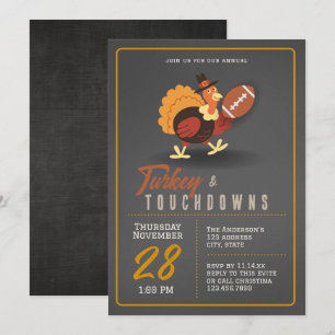 Turkiet och Touchdowns Turkey Bowl-inbjudan Inbjudningar