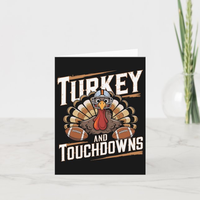 Turkiet och TouchdowThanksgiving American Footba Kort (Framsida)