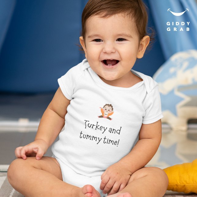 Turkiet och Tummy Time FUNNY Thanksgiving T Shirt (Skapare uppladdad)