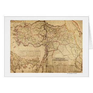 Turkiet Ottoman EmpirePanoramic MapTurkey Hälsningskort