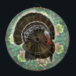 Turkiet på Gröntarna Darttavla<br><div class="desc">Den här bronskalkonen ser underbar ut på en säng av gröntar och blommor..Han kommer att känna sig underbar i dig den här Thanksgivingen!</div>