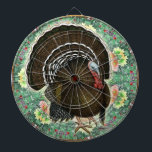 Turkiet på Gröntarna Darttavla<br><div class="desc">Den här bronskalkonen ser underbar ut på en säng av gröntar och blommor..Han kommer att känna sig underbar i dig den här Thanksgivingen!</div>