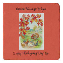 Turkiet på lantgårdens Thanksgiving Trivet