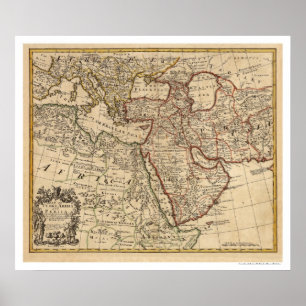 Turkiet Persien Arabia Karta - 1721 Poster