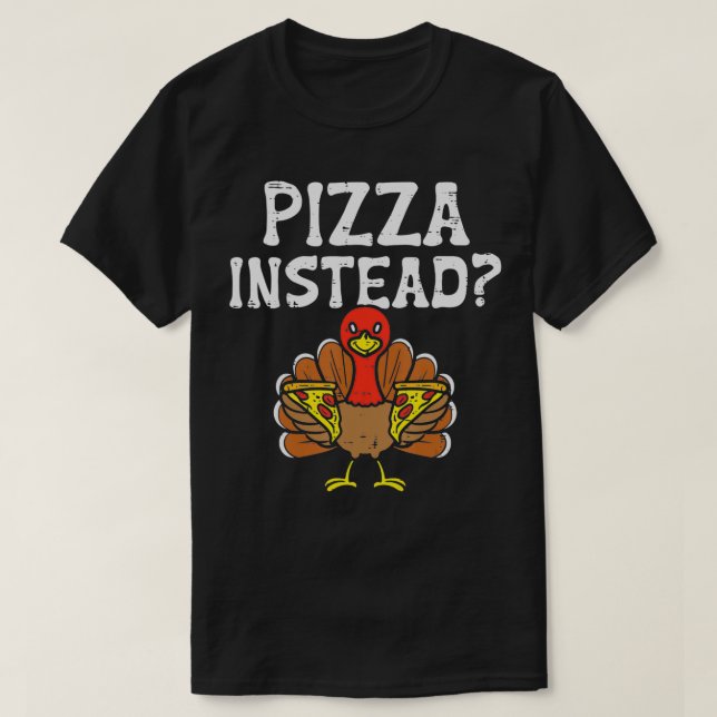 Turkiet Pizza i stället den underliga Thanksgiving T Shirt (Design framsida)