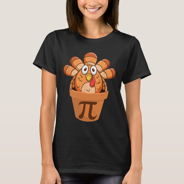 Turkiet Pot Paj Funny Math-Thanksgiving Turkiet Po T Shirt (Framsida)
