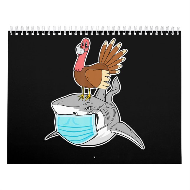 Turkiet Riding Shark Ansikte-Mask Funny Animal Kalender (Omslag)