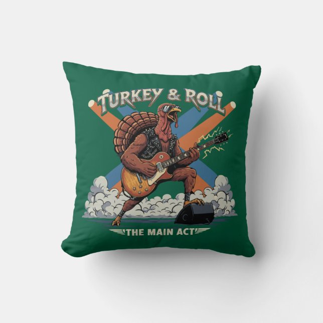 Turkiet & Roll Roligt tackgivningsrockare Gitarr Kudde (Framsida)