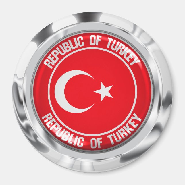 Turkiet Round Emblem Magnet (Framsidan)