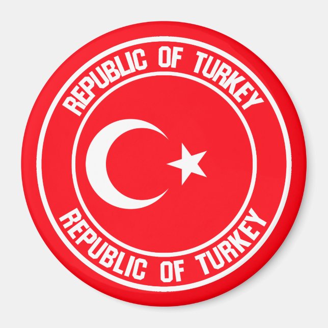 Turkiet Round Emblem Magnet (Framsidan)