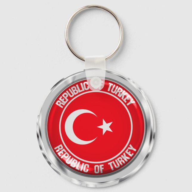 Turkiet Round Emblem Nyckelring (Framsida)
