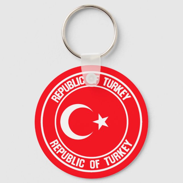 Turkiet Round Emblem Nyckelring (Framsida)