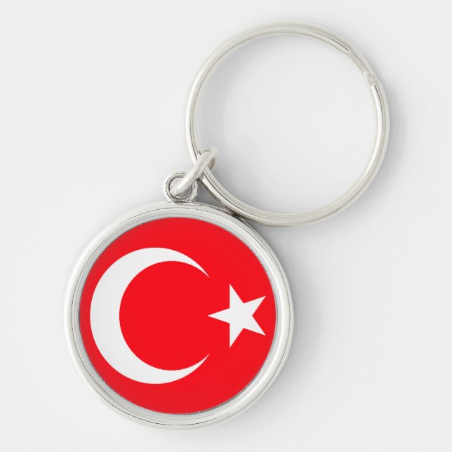 Turkiet Rund Silverfärgad Nyckelring (Framsidan)