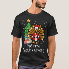 Turkiet Santa Merry Thanksmas jul Thanksgiin T Shirt