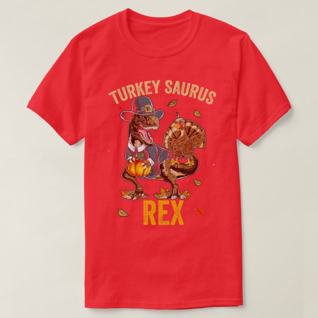 Turkiet Saurus Rex Funny Dinosaur TRex-Thanksgivin T Shirt (Design framsida)