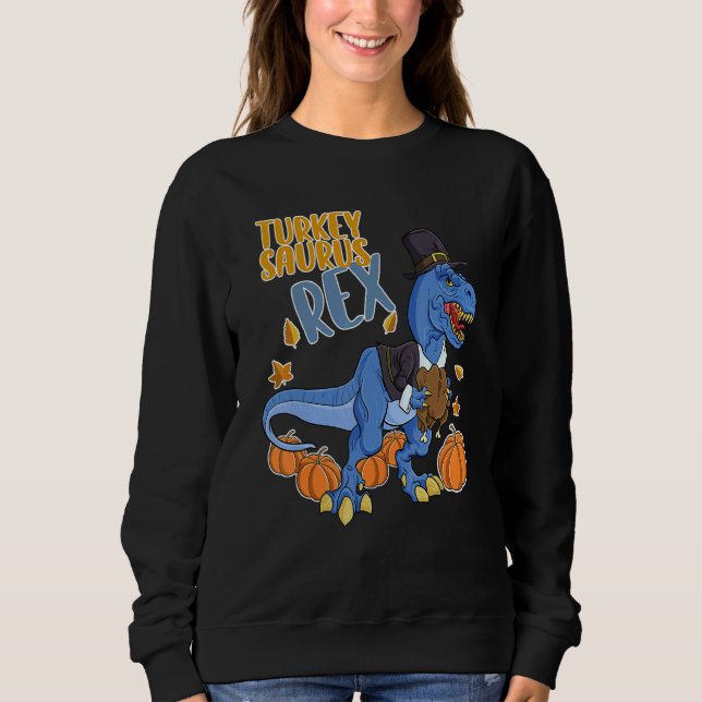 Turkiet Saurus Rex I Trex Pilgrim Hat I Dinosaur T Shirt (Framsida)