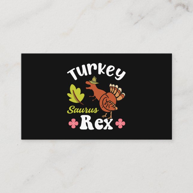 Turkiet Saurus Rex Thanksgiving Dinosaur Turkiet K Visitkort (Framsida)
