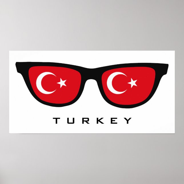 Turkiet Shades anpassningsbar text och färg poster (Framsidan)