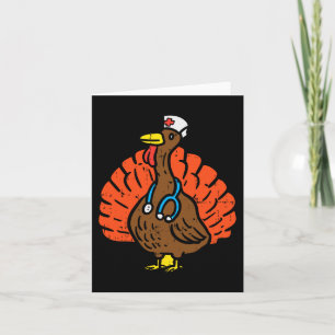Turkiet Sjuksköterskans Roligt Thanksgiving SCrub Kort
