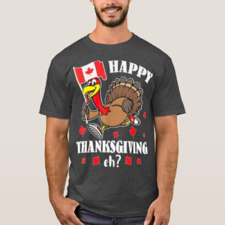 Turkiet som går med Kanada Flagga Happy thanksgivi T Shirt