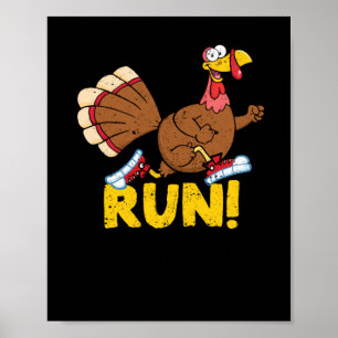 Turkiet som kör Costume Cute Vild Thanksgiving Spr Poster