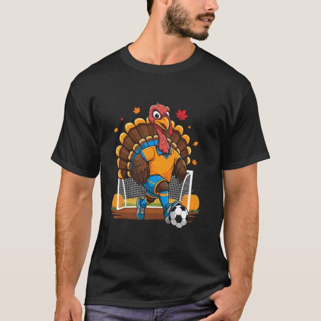 Turkiet som spelar fotbollsspelare thanksgiving pu t shirt (Framsida)