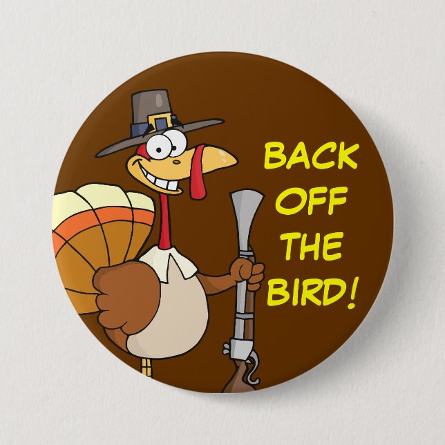 Turkiet som tar thanksgivingmiddaggisslan knapp (Framsida)