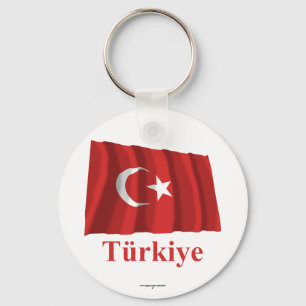 Turkiet som vinkar flagga med namn i turk nyckelring