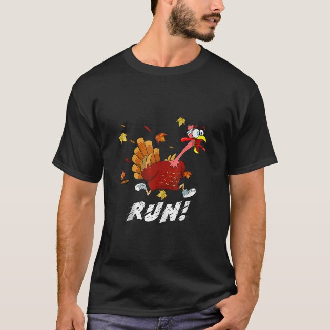 Turkiet Springa Costume som kör Turkiet Trot Funny T Shirt (Framsida)