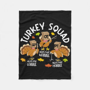 Turkiet Squad Slp Ot PT Therapy Team Fall Thanksgi Fleecefilt